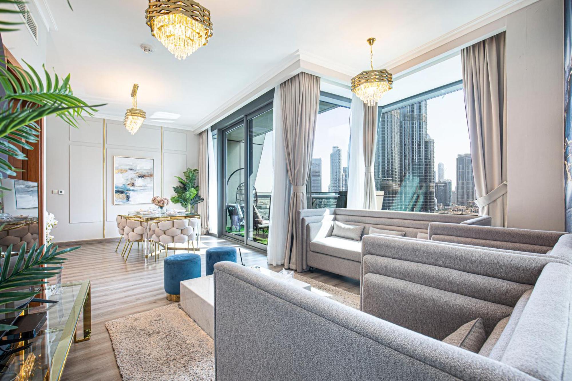 Апартаменты Magnificent 3 Bedroom Luxury With Burj Khalifa View Дубай